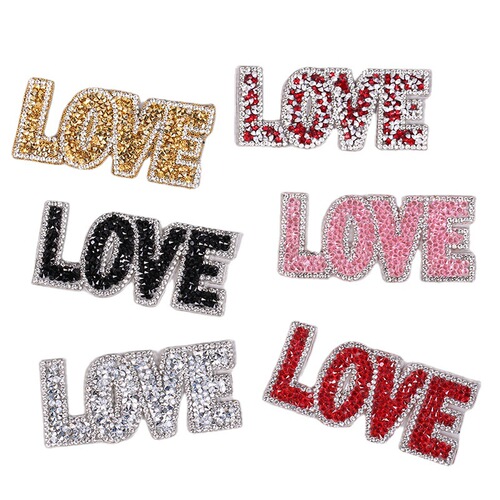 New letter diamond cloth patch LOVE hot diamond clothes and trousers decorative patch cloth exquisite rhinestone hot picture clothing