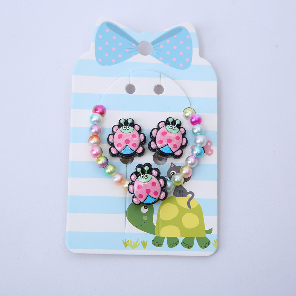 Cartoon Style Rainbow Butterfly Arylic Resin Handmade Girlu0027S Earrings Necklace 1 Set