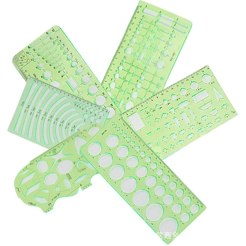 Трансграничный набор шаблонов для рисования линейка Внешняя торговля нейтральная Amazon Горячая продажа линейка для рисования пластиковая многофункциональная дизайнерская линейка для рисования