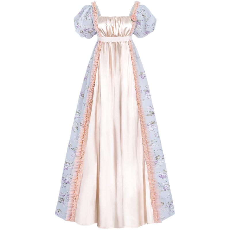 Victorian Era Regency Dress High-Waisted Tea Party Dress Stage Performance Halloween Party Dress