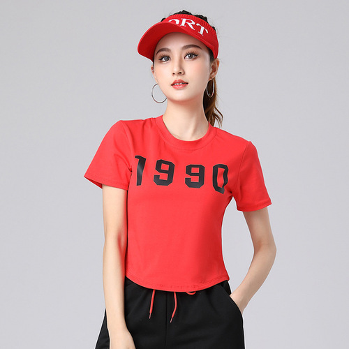  spring and summer short-sleeved square dance clothing new tops and trousers 1990 style single shot