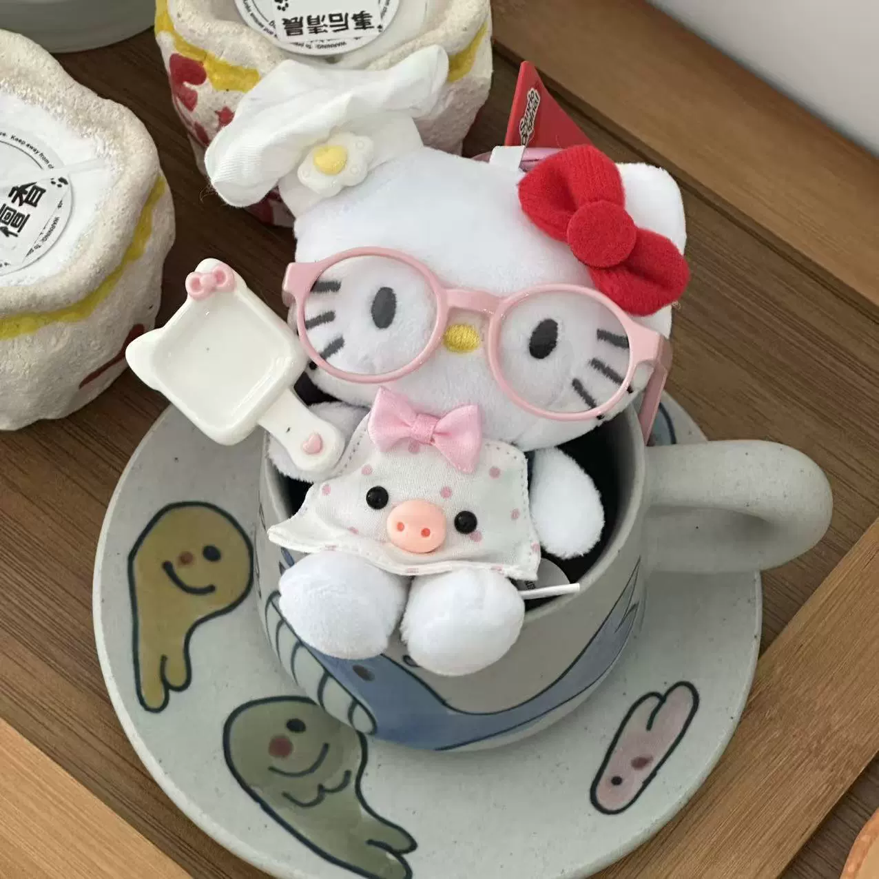 Плюшевая подвеска-брелок для ключей (Hello Kitty) симпатичная кукла, мягкая мини-плюша 10+ вариантов дизайна, подарок 0.038 кг