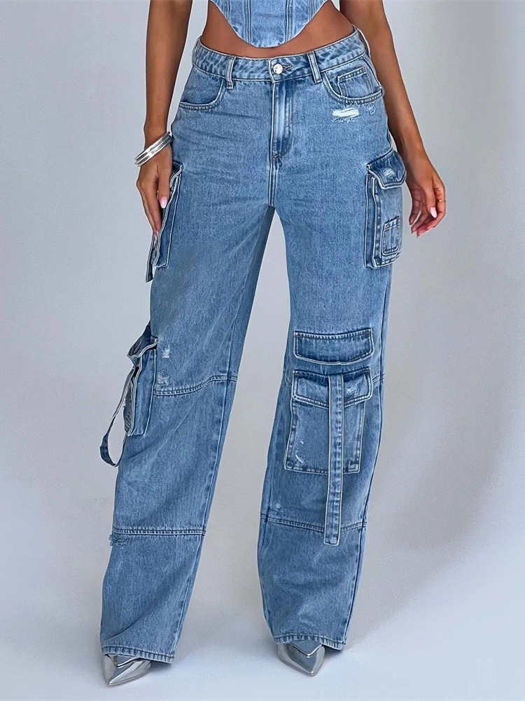 long denim brand trousers