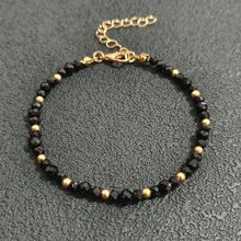 跨境新品黑色水晶手工串珠项链女 高级感CCB小金珠百搭网红女手链