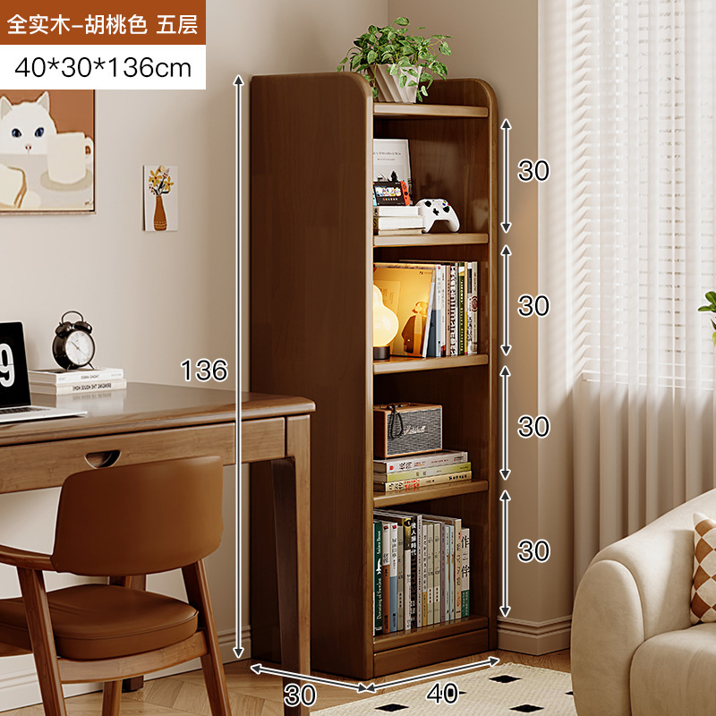 Estantes de madera sólida estantería de piso sala de estar contra la pared japonesa gabinete de combinación libre almacenamiento muestrear gabinete bajo