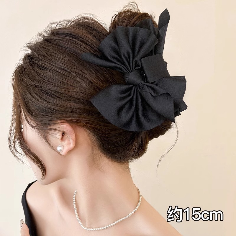 女性用のニッチで絶妙なリボンヘアピン、韓国風の大きなヘアピン、軽くて豪華な多用途のサメクリップグリッパー|undefined