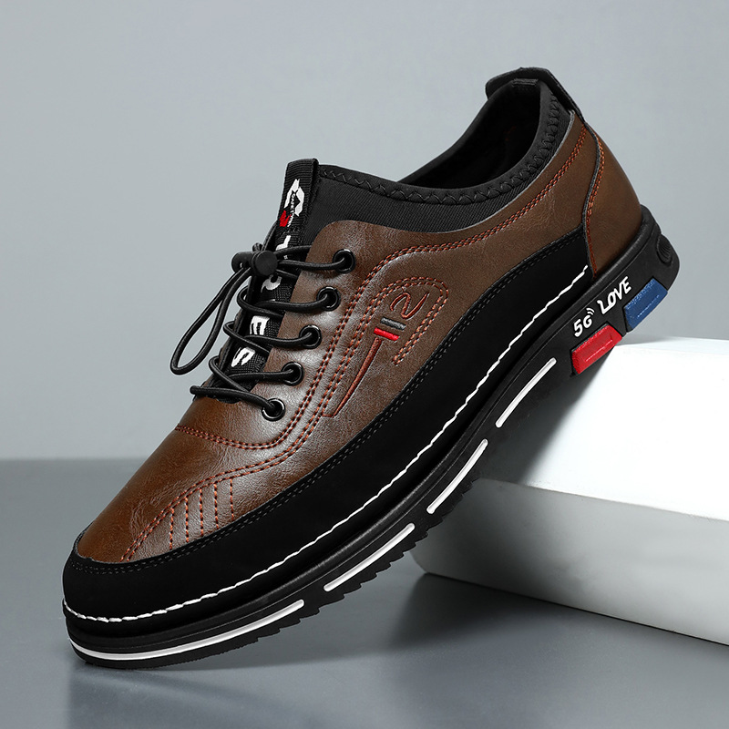 Zapatos de cuero para hombres, zapatos deportivos de cuero de estilo nuevo de verano, zapatos casuales, zapatillas retro de moda para hombres, zapatos de papá de suela blanda