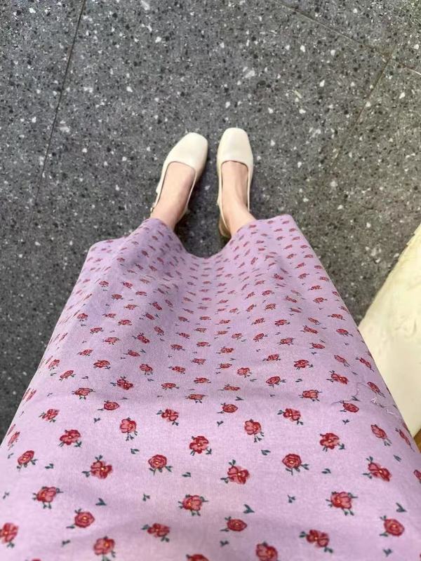 プラスサイズの優しいスタイルのドレス女性の夏の洋ナシ型の花柄スカート太ったMMのお腹をカバーしてスリムに見えるスカート|undefined