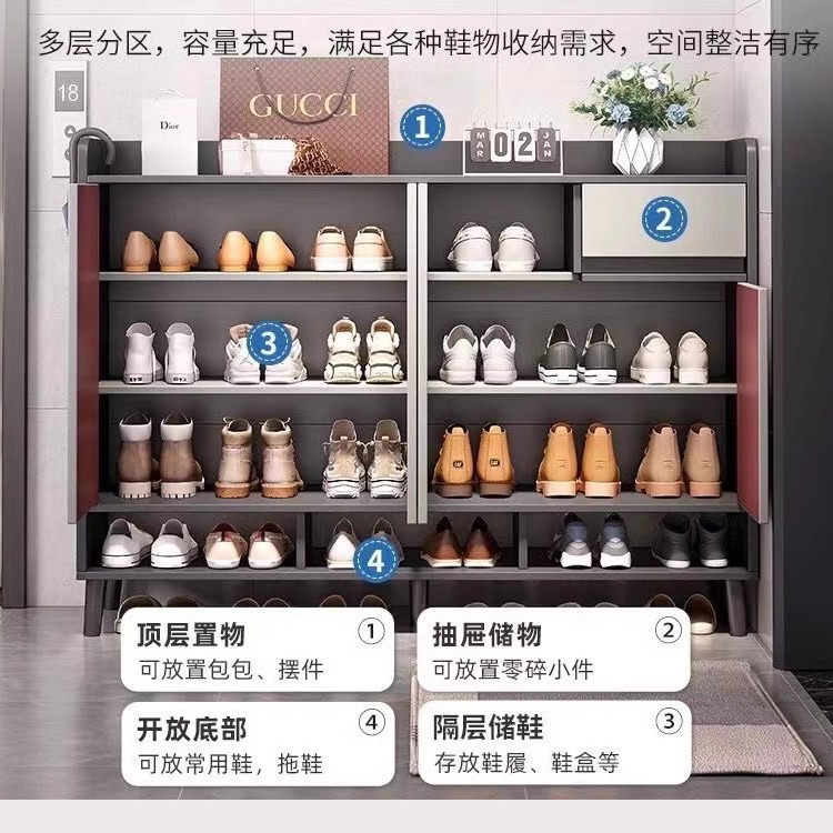 2026 nuevo gabinete de zapatos puerta de entrada doméstica estante de zapatos pequeño armario portable simple estante de zapatos armario image 4