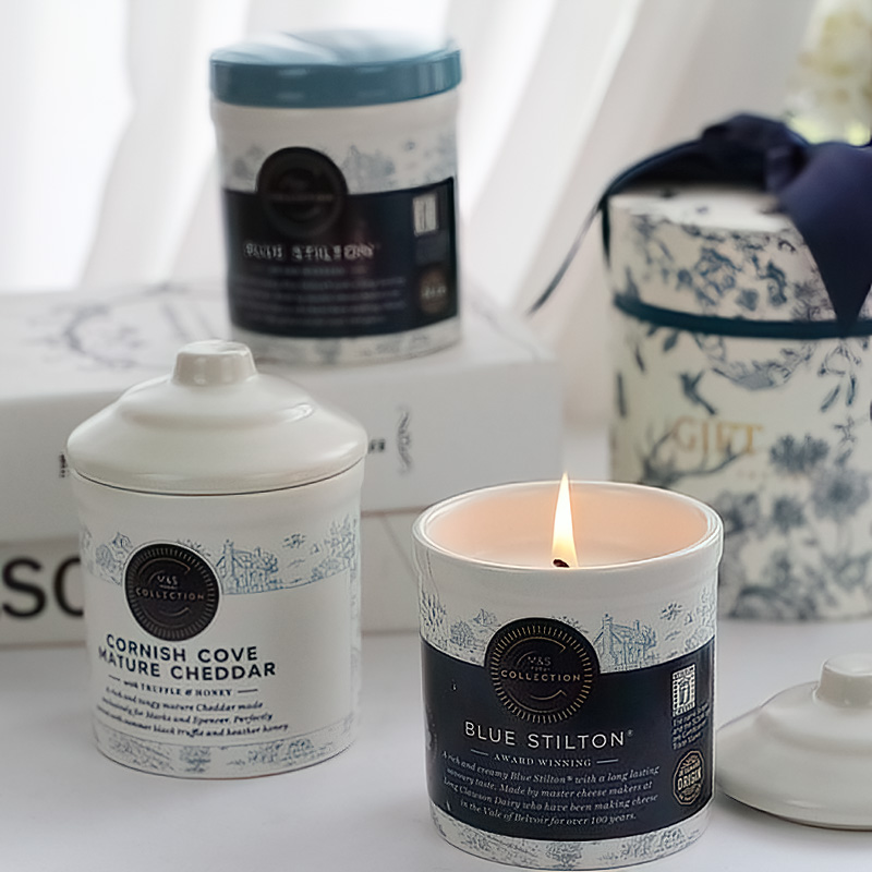 Inglés almuerzo té retro europeo azul antiguo frasco de bananas caja de regalo para decoración del hogar