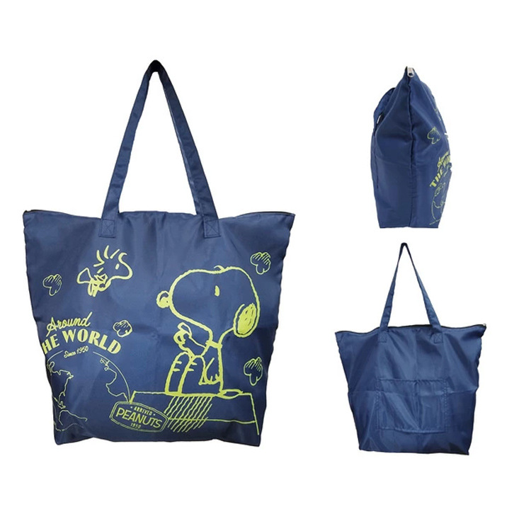 大容量の海外旅行用バッグ、トロリーに掛けられる折りたたみ式トラベルバッグ、防水の短距離旅行用スヌーピーバッグ