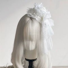 オリジナル多色手作り少女lolita頭飾り網糸レース小礼帽ヘアクリップ髪飾り