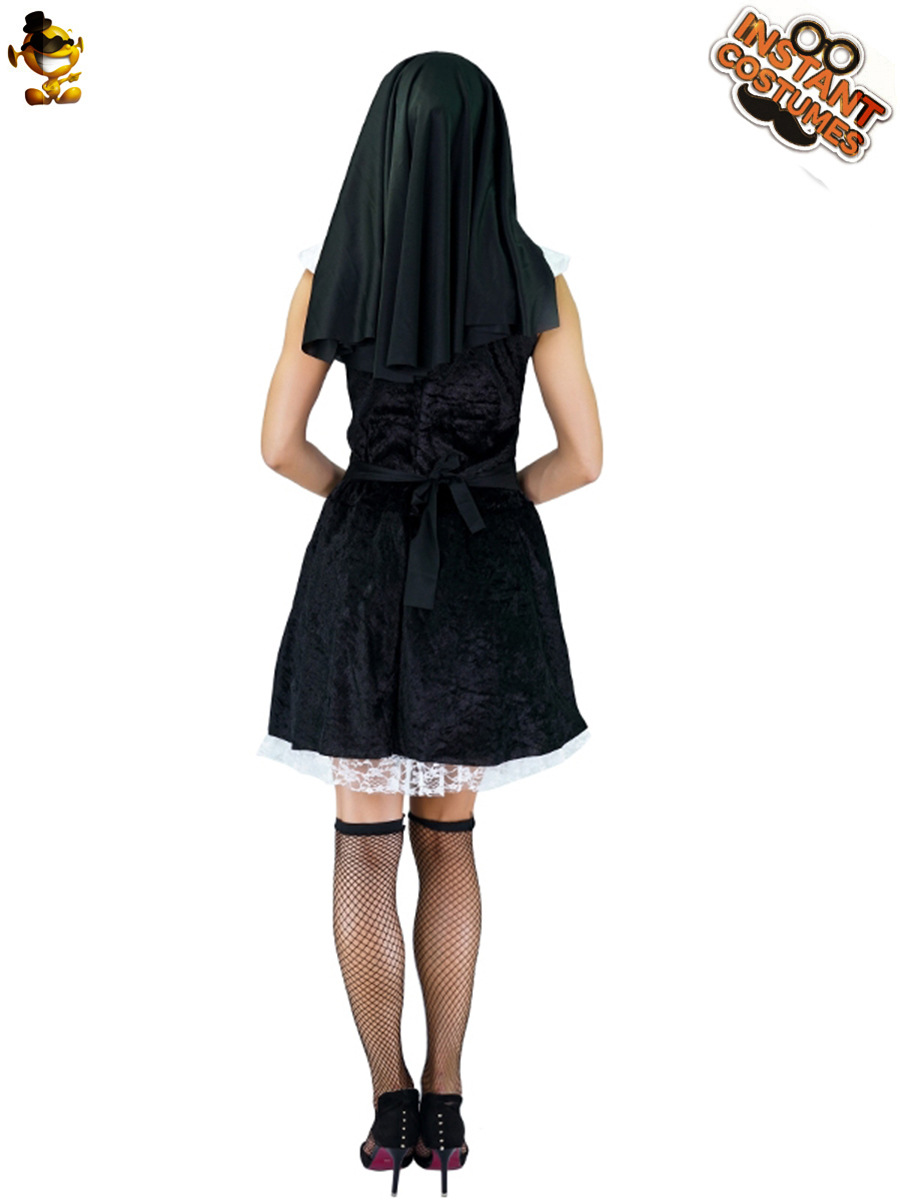 Halloween monje adulto partido traje de la etapa del funcionamiento Cosplay mascarada reparación ropa las mujeres image 4