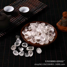 厂家批发白水晶滚石 大颗粒抛光不定型随型滚石花盆鱼缸装饰石E18