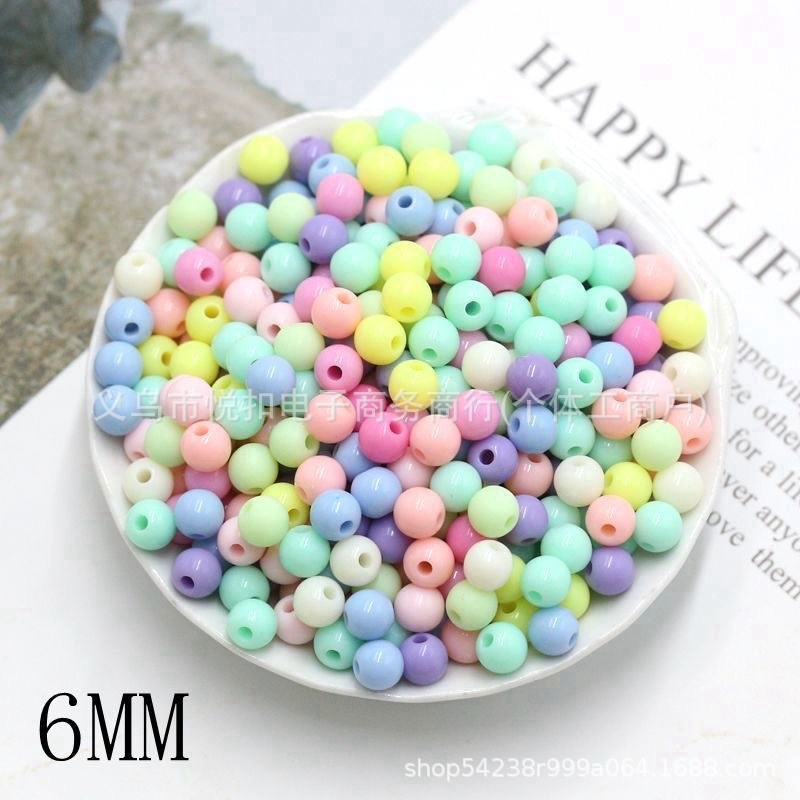 Macaron color DIY material 6*9 barrel beads rice beads loose beads small rice beads large hole handmade beaded jewelry accessories wholesale