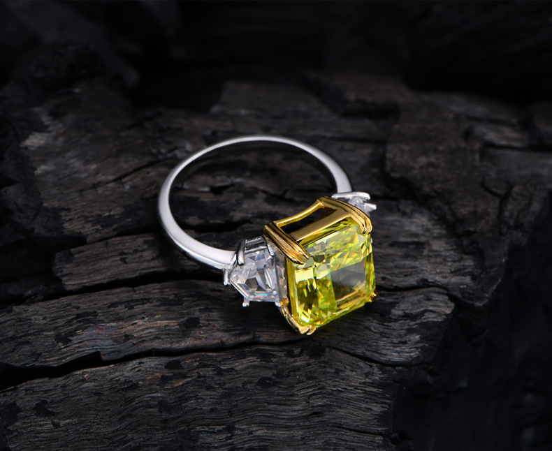 Fashion Geometric Sterling Silver Inlay Zircon Rings 1 Piece