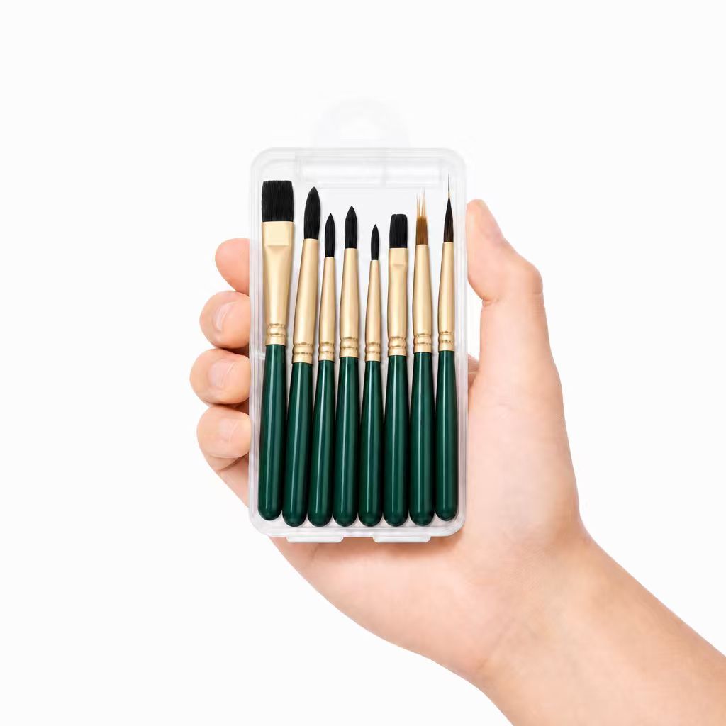 Cross-border bestselling portable watercolor brush set 8-piece high-quality nylon hair outdoor sketching painting tools
