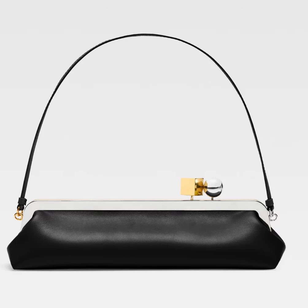Elegant axelväska för dam clutch med guldspänne_voghion.com