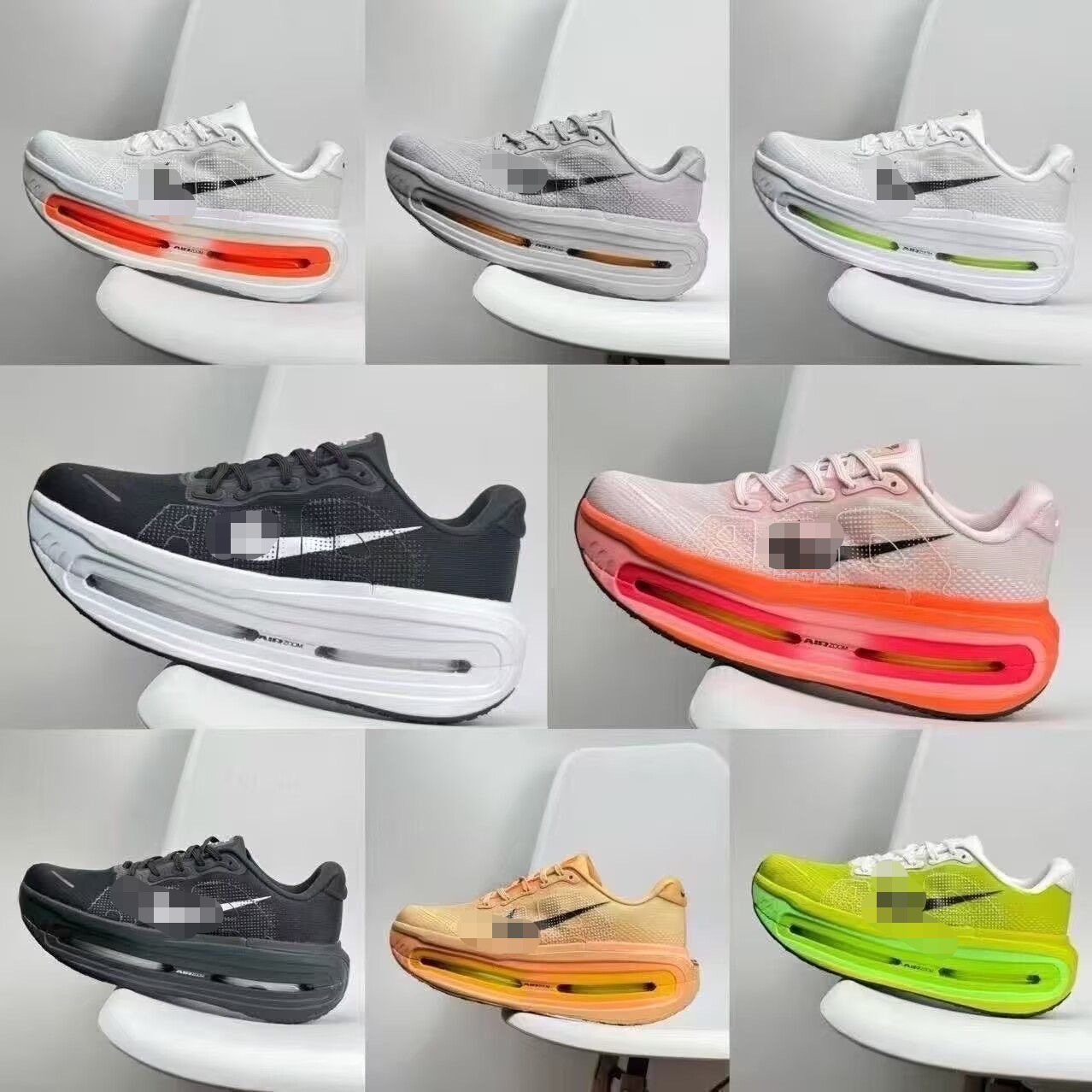 Putian Cross-Border Vomero Premium Super Soft Dual Air Cushion Men's and Women's Thick-Soled Height-Increasing Sports Running Shoes