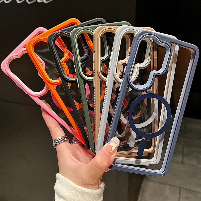 Three-In-One Samsung S26Ultra Magnetic Phone Case Suitable for A57/A35 Transparent S25/S24 Foreign Trade A07A16 Three-In-One Samsung S26Ultra Magnetic Phone Case Suitable for A57/A35 Transparent S25/S24 Foreign Trade A07A16