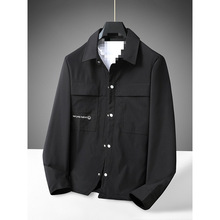 设计师原创春秋季男式加大码翻领薄款夹克时尚休闲男胖子衬衫外套
