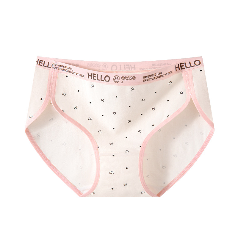 Bragas de algodón puro, entrepierna antibacteriana, cintura media, horquilla alta, deportes, pantalones cortos triangulares para niña de viento dulce y picante, nueva ropa interior para mujer