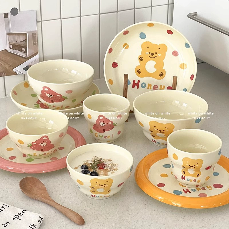 Стиль Инс керамическая миска для йогурта высокая стоимость керамическая миска для хлопьев милый овсяный мисок кремовый стиль посуда керамическая утварь для завтрака десертная миска