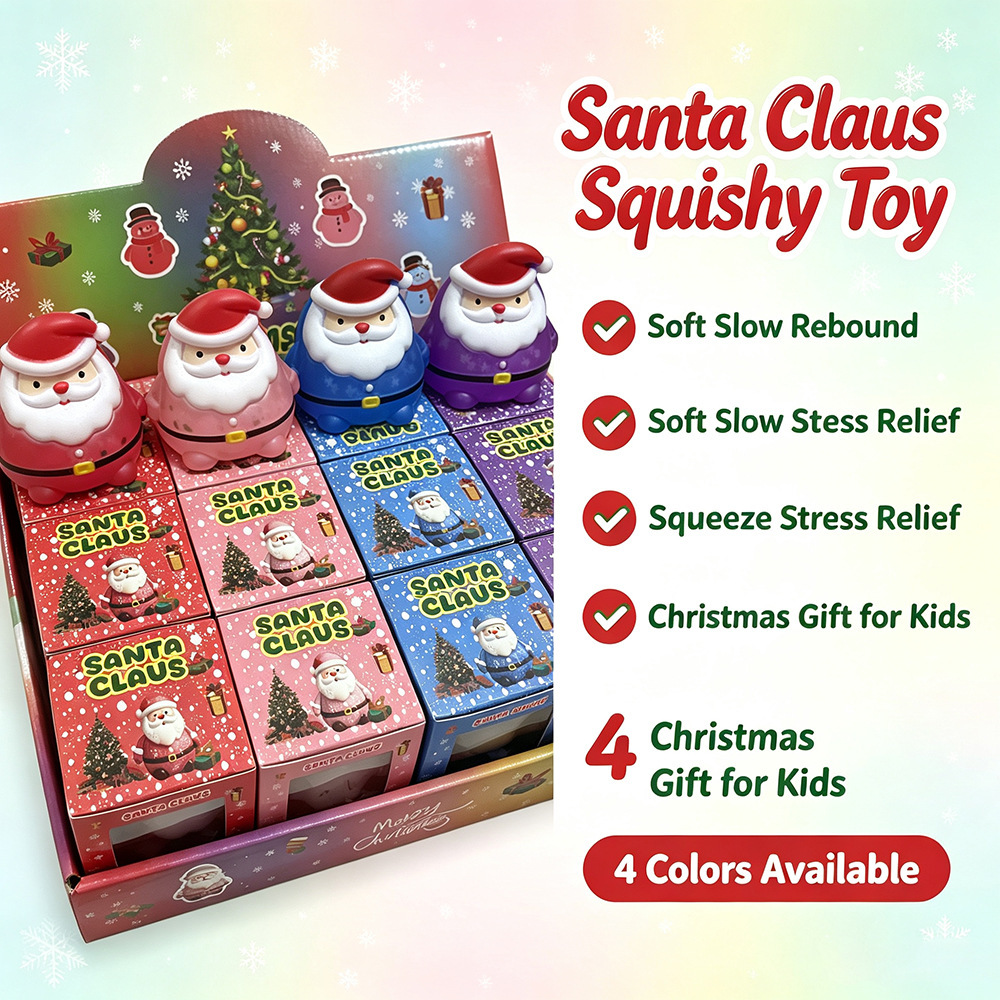 2026 Nuevo Santa Claus transfronterizo maltosa rebote lento pellizco feliz descompresión juguete lindo divertido regalo caja image 4