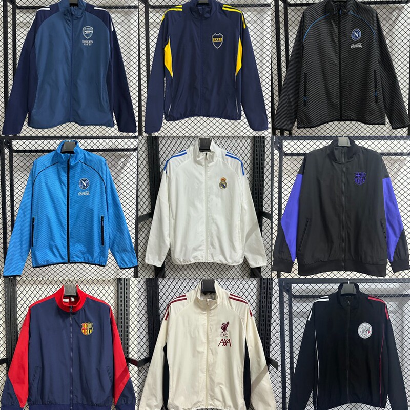25/26 Season New Winter Jacket Football Windbreaker Boca Real Madrid Barcelona Liverpool Football Uniform