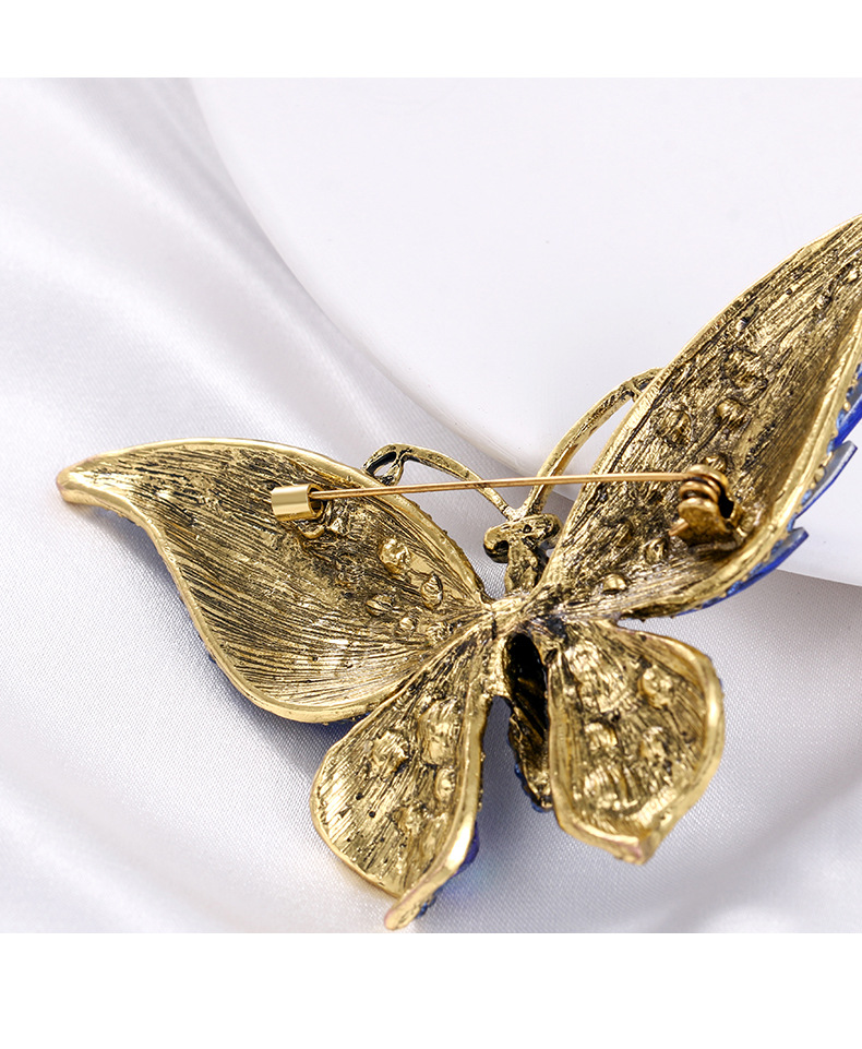 Retro Style Retro Pin Butterfly Alloy Inlay Rhinestones Women'S Brooches