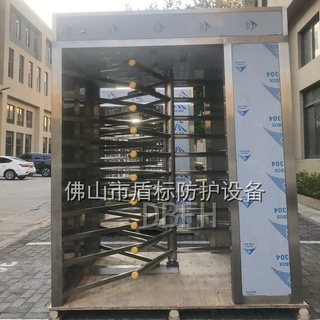 车站出入口梳状全高单限门304不锈钢拉丝管手动单向旋转道闸定制