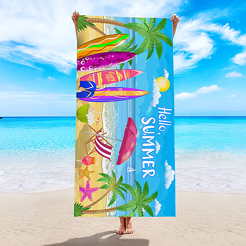 Toalla de playa transfronteriza, toalla de secado rápido, toalla de baño de microfibra, comercio exterior, Amazon, chal de natación con estampado digital europeo y americano