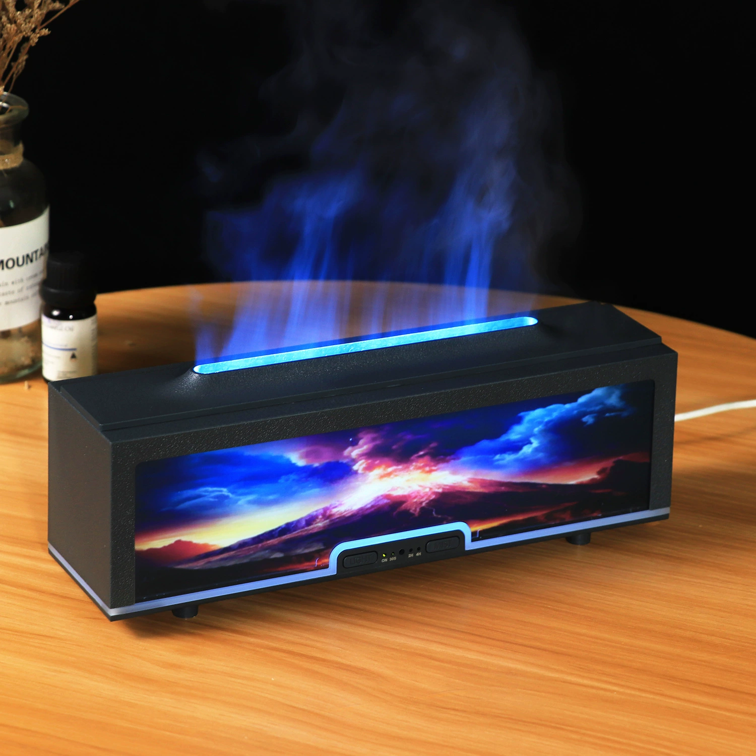 Симулятор камин пламя дома спальня офис ультразвуковое эфирное масло ароматерапии увлажнитель красочное пламя производитель