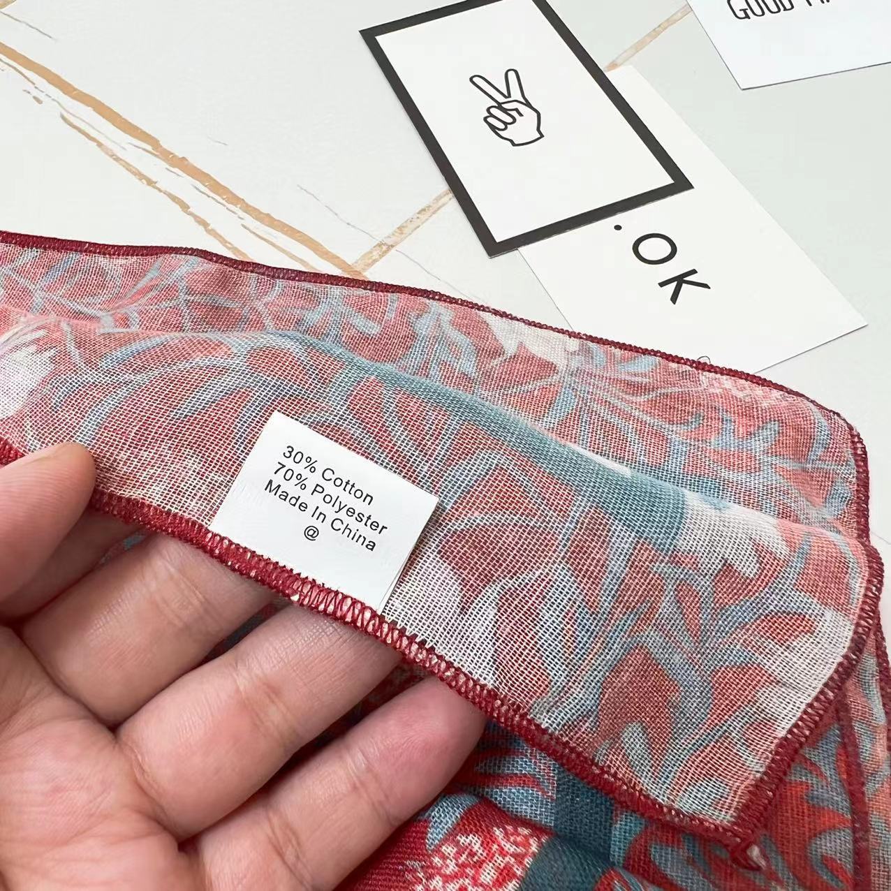 60g Weight Kerchief Classification Daily Occasion cotton and linen Material Flower Pattern Summer Season Women's Gender IG Style Style Women's IG Style Flower Cotton And Linen Kerchief 25