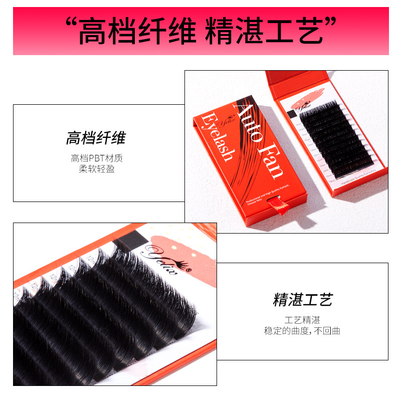 Fábrica de pestañas europeas y estadounidenses de una sola raíz suave densa falsa pestañas simulación natural de gran capacidad un segundo flores injerto pestañas