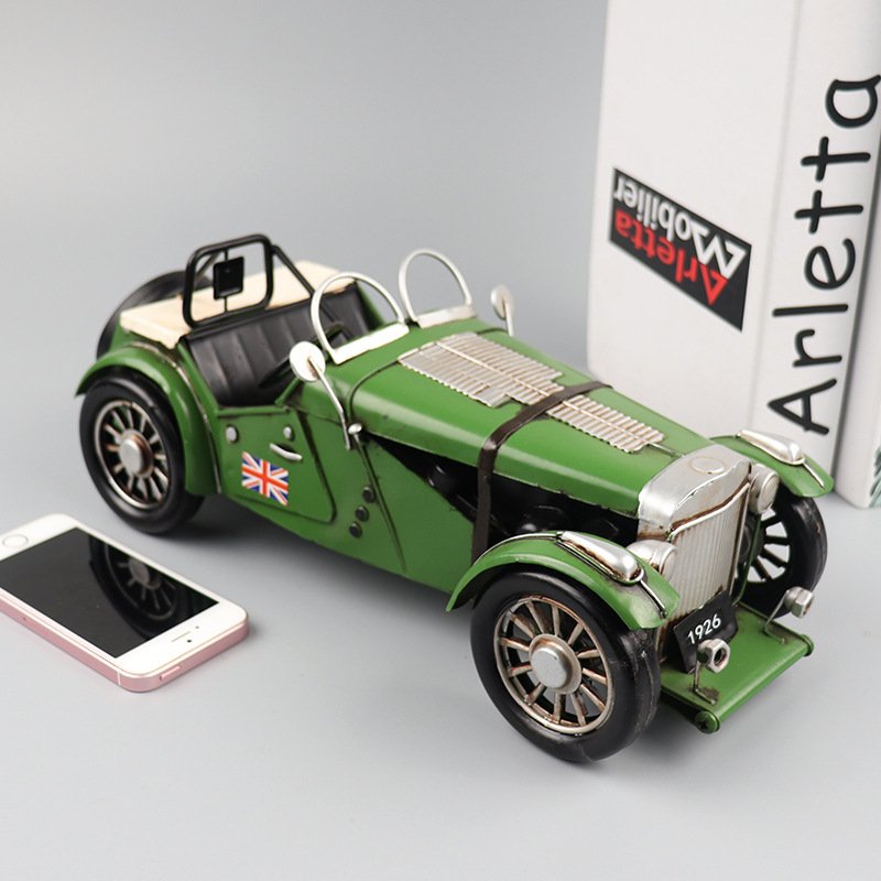 仿真名爵MGK3公路赛车模型铁艺工艺品怀旧汽车摆件橱窗柜收藏摆设