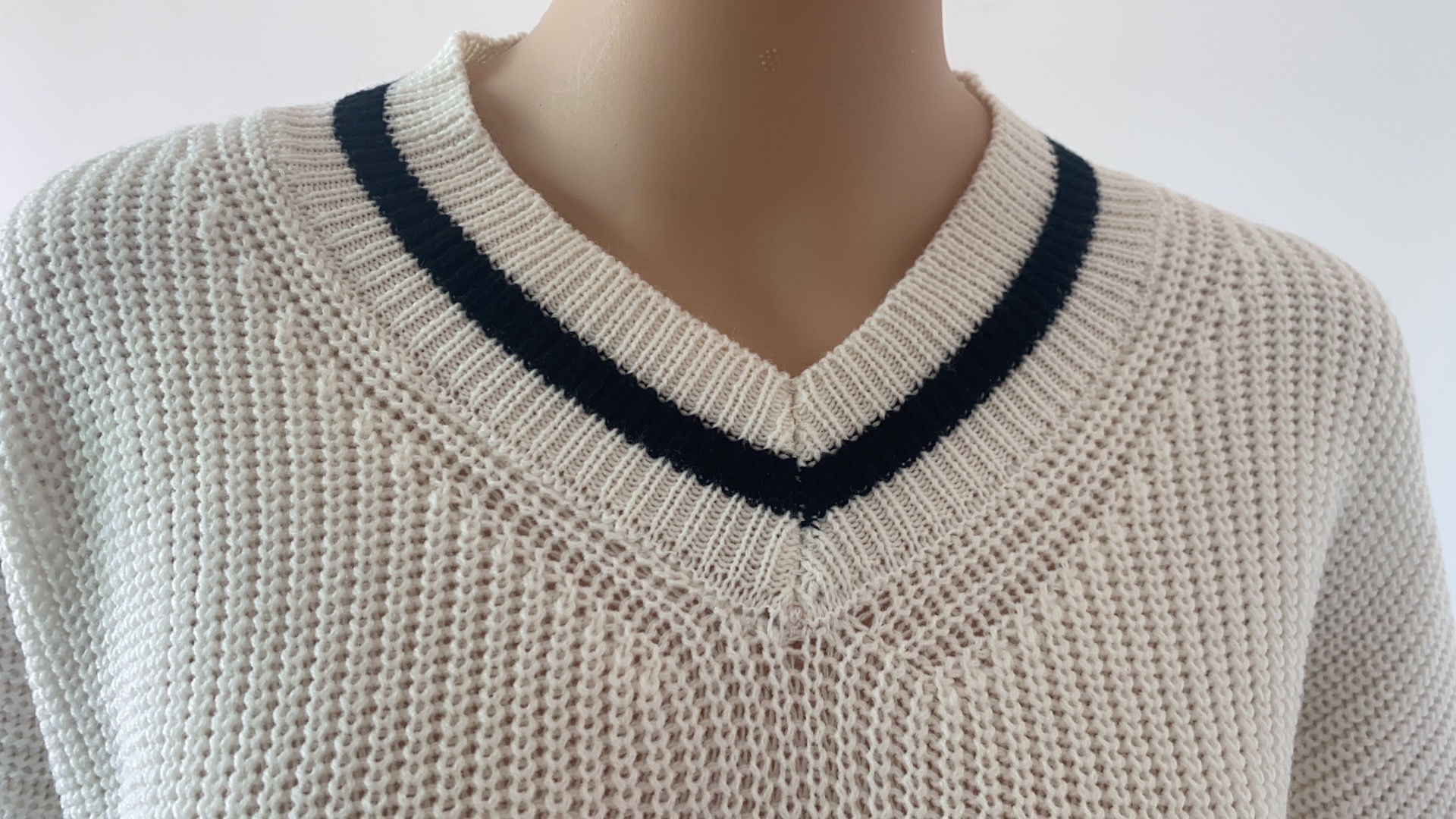 Sweater Tops Type Daily Occasion V Neck Neckline Wholesale Women'S Casual Color Block Long Sleeve Patchwork Sweaters & Cardigans