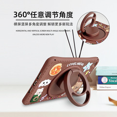 甜甜圈 小熊iPadPro11air5防摔360°旋轉支架硅膠mini6平板保護套