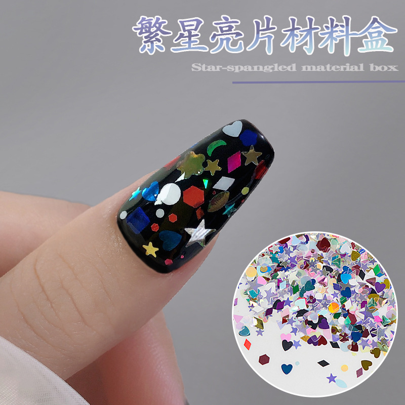 スパンネイルアクセサリー混金星愛月ひし形フラッシュピンク小スパンネイルアクセサリー甲材料用品|undefined