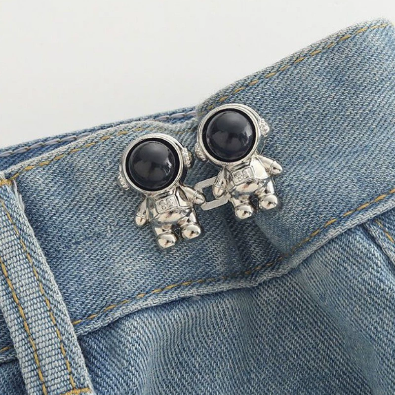 Nail-Free Removable Waist Buckle Pair, Flat-Bottom Seamless Buttons for Pants & Skirts, Assorted Designs