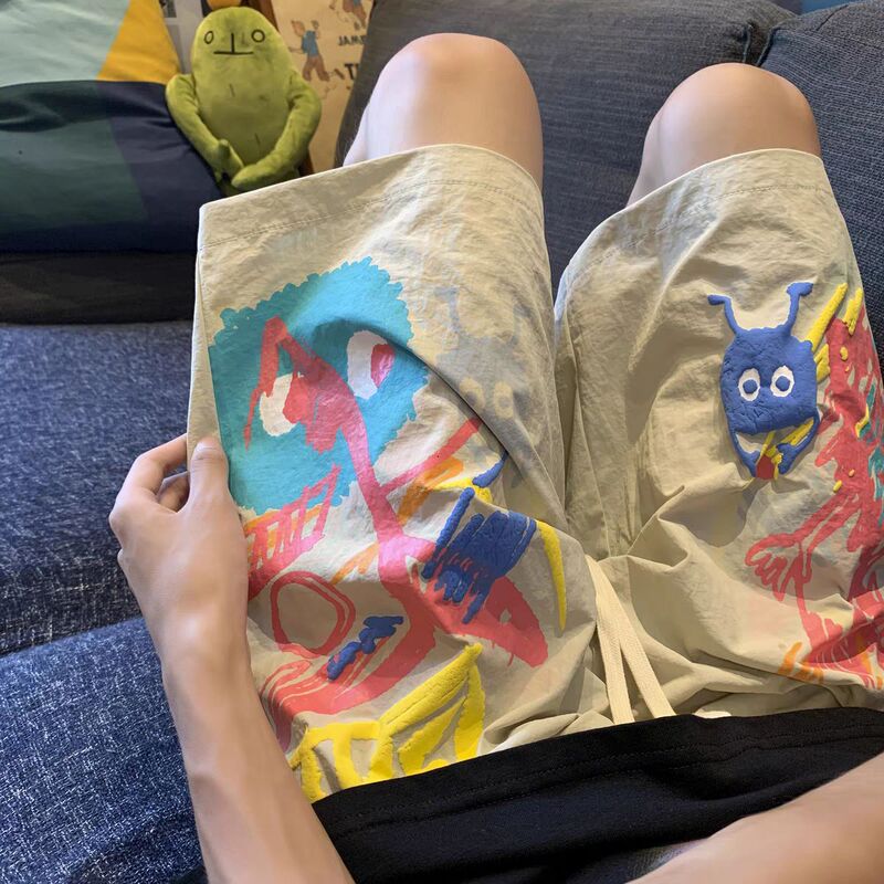 Summer Personalized Graffiti Shorts, Trendy Brand, Versatile, Unisex Sports Shorts, Loose American-Style Slim-Fit Pants, New Style Summer Personalized Graffiti Shorts, Trendy Brand, Versatile, Unisex Sports Shorts, Loose American-Style Slim-Fit Pants, New Style
