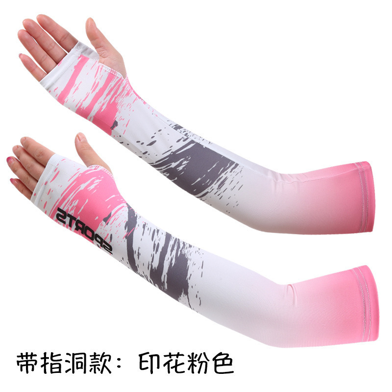 Manga de hielo de los hombres de verano deportes al aire libre ovisleeve a prueba de Sol de conducción de las mujeres transpirable delgada manga del brazo de protección solar
