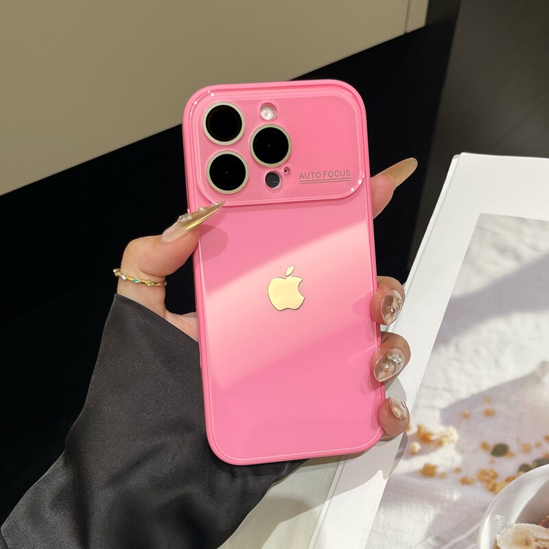 冰感马卡龙大视窗适用iPhone16手机壳15纯色14情侣13新款12带标版|undefined