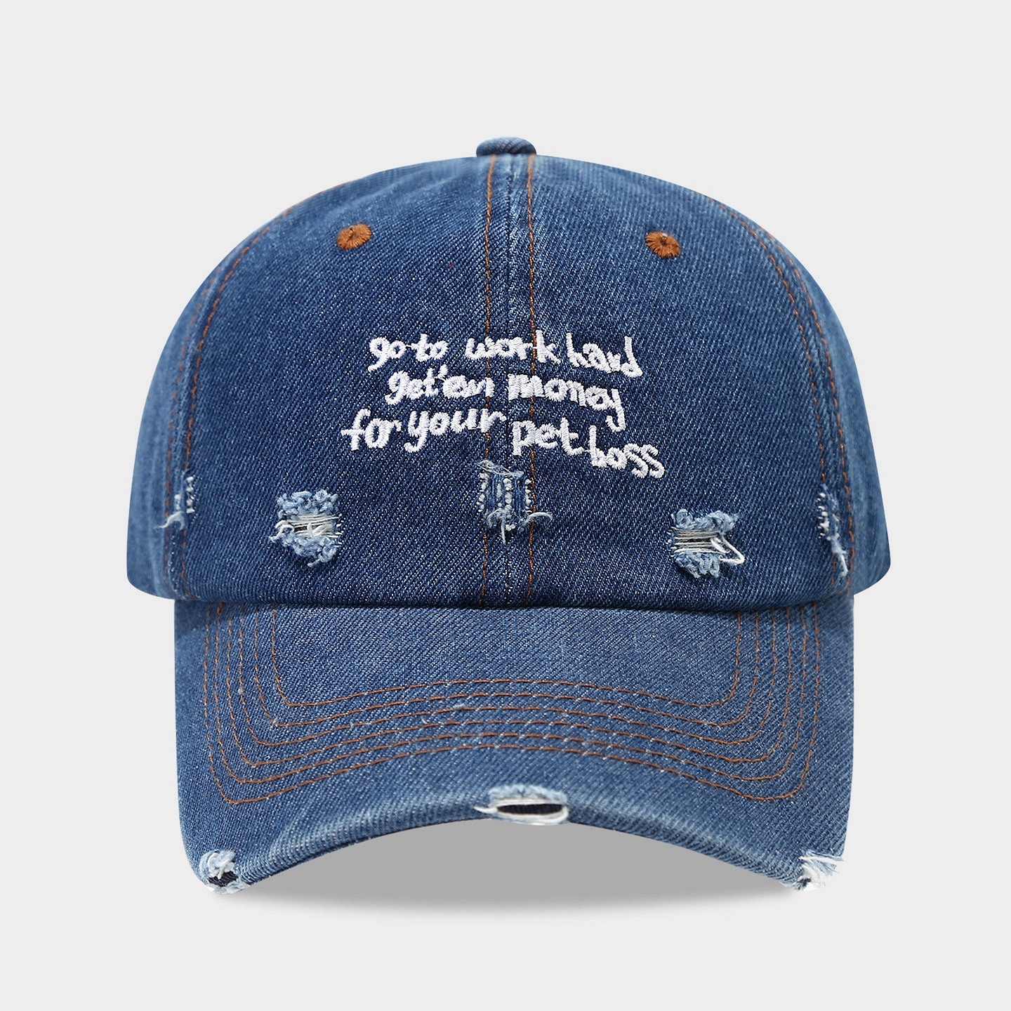 Gorra de béisbol con letras de agujero viejas japonesas para hombres y mujeres, verano retro, sombrero de lengua de pato de mezclilla casual coreano