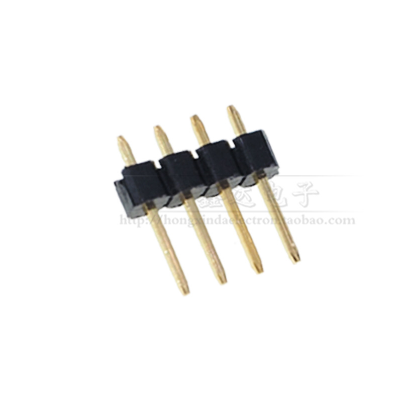 Factory 2.54MM single row in-line needle gold plated straight needle 1*2/3/4/5/6/7/8/10/12/20/40P