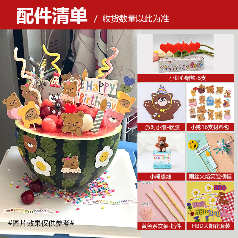 風ネット有名人夏のフルーツスイカケーキデコレーションおにぎり小動物ハッピーバースデーカードベーキングプラグイン送料無料|undefined