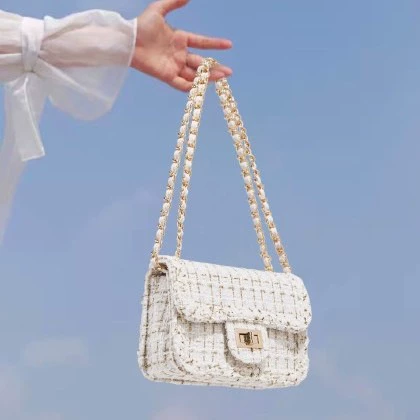 Золотая лиса плетет нишу с темпераментом, легкая роскошь, маленькая ароматная сумка, ветряная сумка 2024 новая сумка через плечо