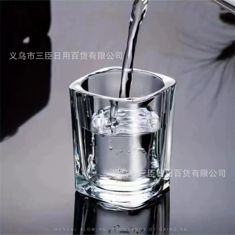 综艺6002方形白酒杯 家用洋酒杯一口酒杯烈酒杯中式方酒蛊批发