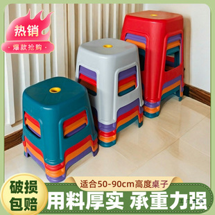 Thickened Household Dining Table Chairs, High Stools, Square Stools, Simple Extra Thick Living Room Shoe-Changing Coffee Table Low Stools