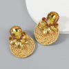 Glossy elastic woven earrings, European style, polyester, suitable for import